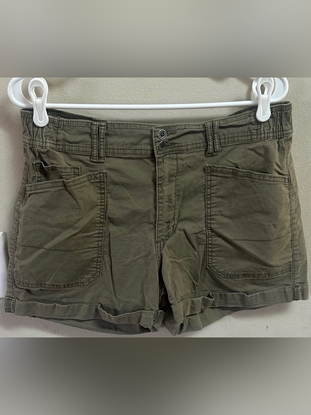 Time and Tru Olive Utility Pocket Cargo Shorts